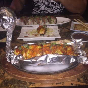 Hana Sushi - The Viking roll ! Baked salmon and scallops with cream cheese - Sushi Bars Near Me - Menifee, California