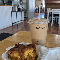 The Latte Cafe & Bakery - Pumpkin Coffee Cake + Iced Latte (20oz)