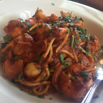 Ca' Dario - Spaghetti with shrimp in arrabbiati sauce...just mildly spicy!! Really good as well!! - Wine Bars Near Me - Santa Barbara, California Ca' Dario - Spaghetti with shrimp in arrabbiati sauce...just mildly spicy!! Really good as well!! - Wine Bars Near Me - Santa Barbara, California
