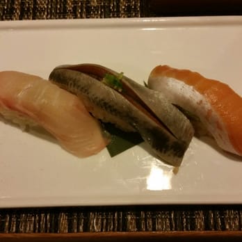 Sushi Taro - 1st Sushi (Course 3): Spotted Parrot Snapper, Young Sardine, and Arctic Char - Sushi Bars Near Me - Washington, DC, District of Columbia Sushi Taro - 1st Sushi (Course 3): Spotted Parrot Snapper, Young Sardine, and Arctic Char - Sushi Bars Near Me - Washington, DC, District of Columbia