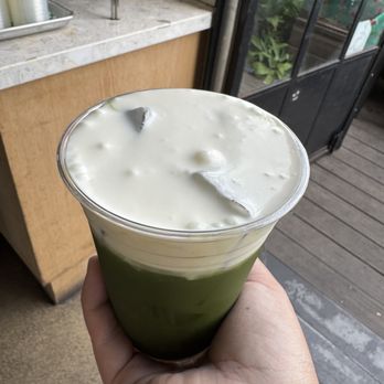 Work in Progress - Matchacano with Mango Cream Foam - Wine Bars Near Me - Costa Mesa, California Work in Progress - Matchacano with Mango Cream Foam - Wine Bars Near Me - Costa Mesa, California