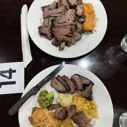 Brazil Grill - Sirloin Lamb Beef Ribs Vegetable Rice White Rice Baked Salmon