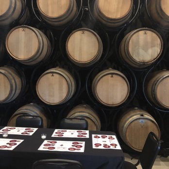 Crossing Vineyards & Winery - Tables in the barrel area. - Wineries Near Me - Newtown, Pennsylvania