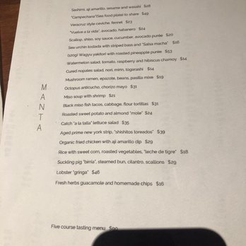 Manta - Food/Dinner menu - Mexican Near Me - Cabo San Lucas, BCS Manta - Food/Dinner menu - Mexican Near Me - Cabo San Lucas, BCS