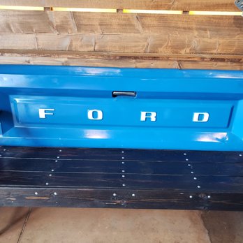 Ford's Garage St. Augustine - bench for waiting - Burgers Near Me - St. Augustine, Florida Ford's Garage St. Augustine - bench for waiting - Burgers Near Me - St. Augustine, Florida