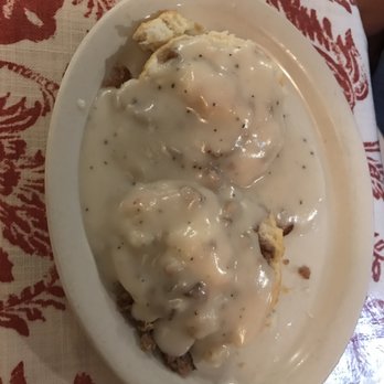 Cupboard Cafe - Sausage gravy and biscuit - 1 biscuit - Southern Near Me - Dillard, Georgia Cupboard Cafe - Sausage gravy and biscuit - 1 biscuit - Southern Near Me - Dillard, Georgia