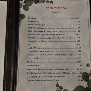 Emil's Lounge - Main menu - New American Near Me - Rankin, Pennsylvania