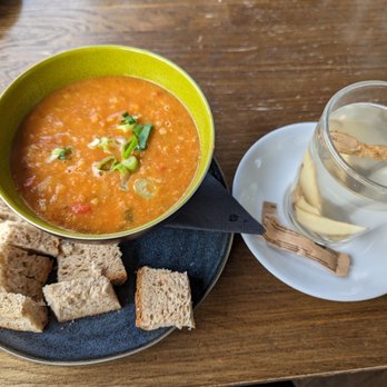 Vlot Grand Café - Soup of the day - vegan goulash - Sandwiches Near Me - Leiden, ZH Vlot Grand Café - Soup of the day - vegan goulash - Sandwiches Near Me - Leiden, ZH
