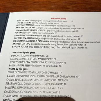 Lure Fishbar - Menu - Seafood Near Me - New York, New York Lure Fishbar - Menu - Seafood Near Me - New York, New York