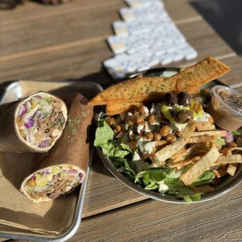 Spitz Mediterranean Street Food - Mediterranean Doner Wrap w/ beef and lamb and The Doner Salad w/ chicken - Mediterranean Near Me - Goodyear, Arizona