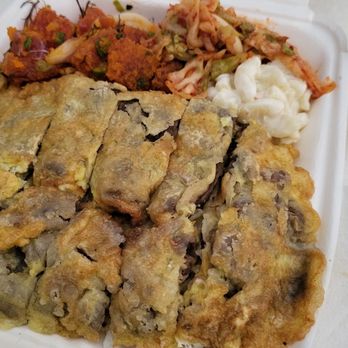 Kyung's Seafood - Meat jun and poke plate. Includes rice, Mac salad, kim chee. $20 95 - Seafood Near Me - Honolulu, Hawaii Kyung's Seafood - Meat jun and poke plate. Includes rice, Mac salad, kim chee. $20 95 - Seafood Near Me - Honolulu, Hawaii