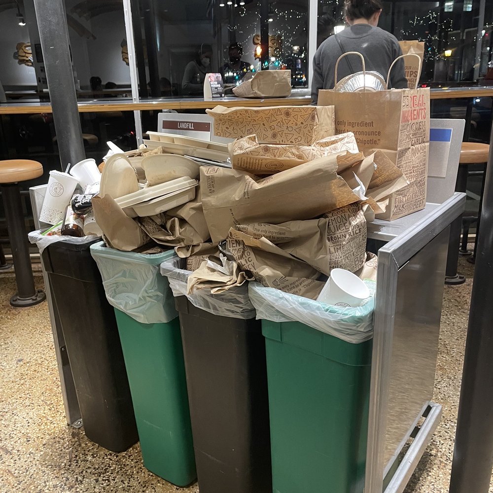 Chipotle Mexican Grill - Trash overflowing - Mexican Near Me - Alexandria, Virginia