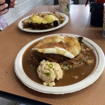 Button Up Cafe - 17. Braised Short Rib Loco Moco and 3. Korean Braised Short Rib Eggs Benny - Breakfast & Brunch Near Me - Pearl City, Hawaii Button Up Cafe - 17. Braised Short Rib Loco Moco and 3. Korean Braised Short Rib Eggs Benny - Breakfast & Brunch Near Me - Pearl City, Hawaii