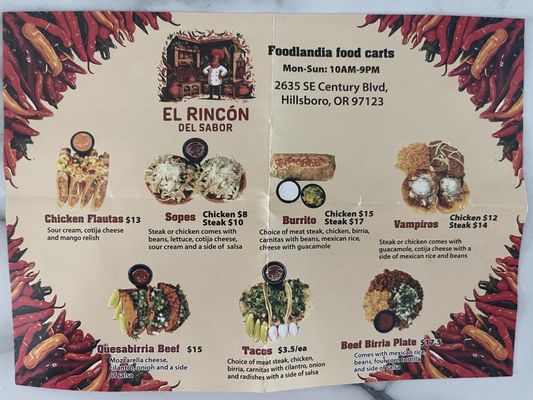 Menu photo 1 El Rincon Del Sabor Hillsboro, OR Menu photo 1 El Rincon Del Sabor Hillsboro, OR