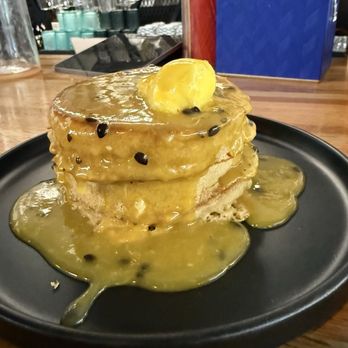 J'ouvert Caribbean Kitchen & Bar - Passion Fruit and Mascarpone Pancake - Caribbean Near Me - Atlanta, Georgia J'ouvert Caribbean Kitchen & Bar - Passion Fruit and Mascarpone Pancake - Caribbean Near Me - Atlanta, Georgia