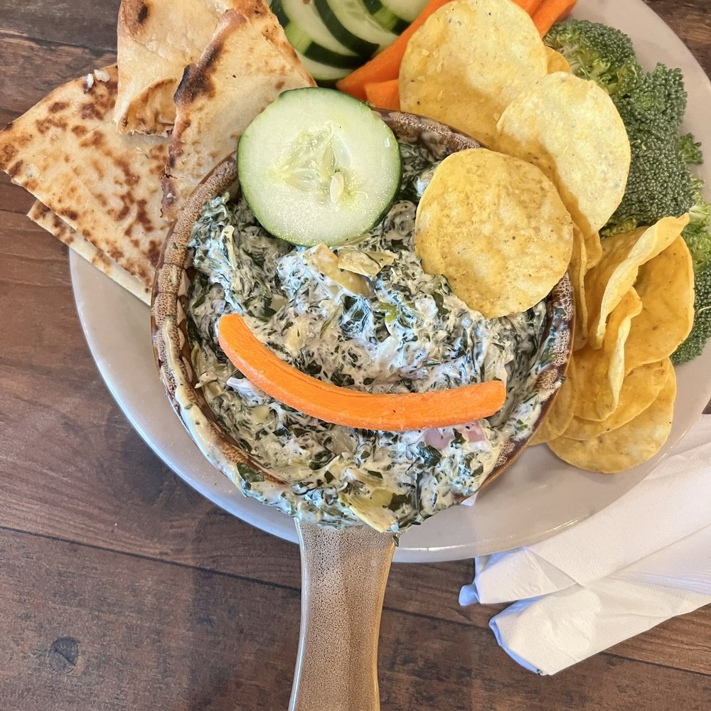 Blue Mountain Pizza - Our happy spinach artichoke dip! - Italian Near Me - Weaverville, North Carolina Blue Mountain Pizza - Our happy spinach artichoke dip! - Italian Near Me - Weaverville, North Carolina