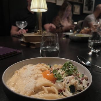 The Library - Crab Carbonara - New American Near Me - Las Vegas, Nevada The Library - Crab Carbonara - New American Near Me - Las Vegas, Nevada