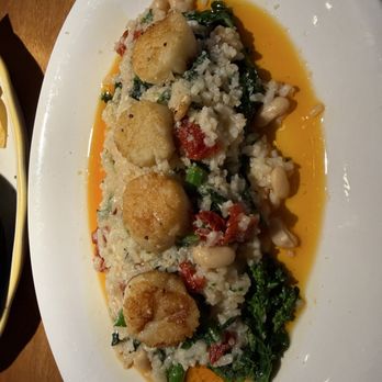 Bridge House Restaurant - Scallops over white bean risotto - New American Near Me - Milford, Connecticut Bridge House Restaurant - Scallops over white bean risotto - New American Near Me - Milford, Connecticut
