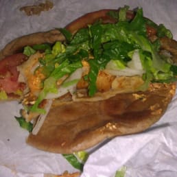 Spicy chicken gyro. Spicy chicken gyro.
