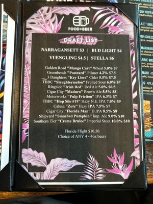 Menu photo 7 Food and Beer Venice, FL