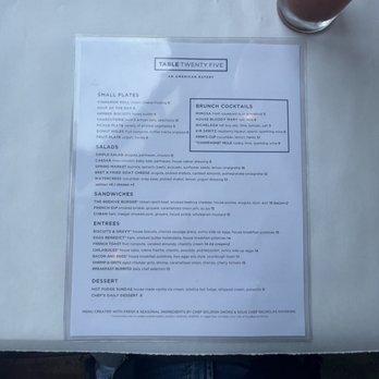 Table Twenty Five - Menu - New American Near Me - Ogden, Utah