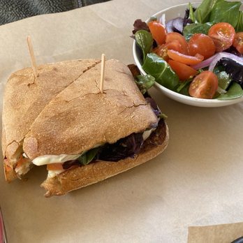 Aunties Bakery & Cafe - Chicken pesto sandwich, fresh and delicious pesto sauce. - Bakeries Near Me - Whittier, California Aunties Bakery & Cafe - Chicken pesto sandwich, fresh and delicious pesto sauce. - Bakeries Near Me - Whittier, California