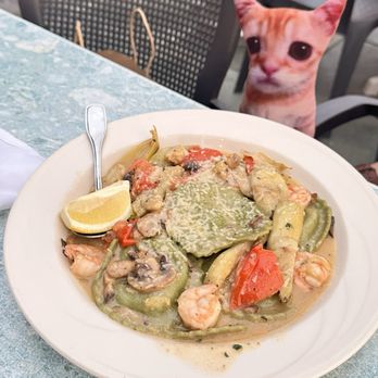 Crow's Nest Restaurant - Prawns with Spinach Ravioli - New American Near Me - Santa Cruz, California