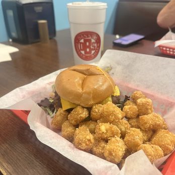 Danny's Burger Shack - Sweet Hear Double with tots @ Drink - American Near Me - Shawnee, Kansas Danny's Burger Shack - Sweet Hear Double with tots @ Drink - American Near Me - Shawnee, Kansas