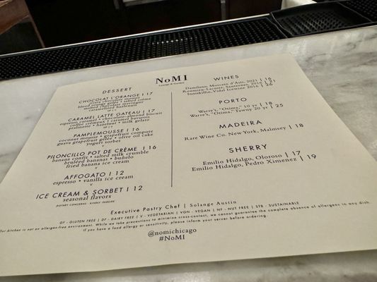 Menu photo 7 NoMI Chicago, IL