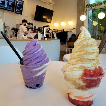 DRIP TEA - Ube split w/ boba & Strawberry Shortcake - Bubble Tea Near Me - Seattle, Washington