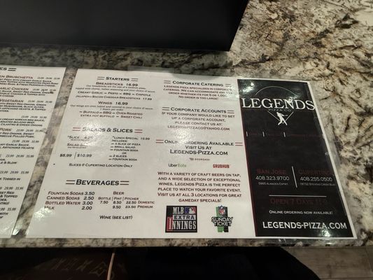 Menu photo 2 Legends Pizza Cupertino, CA Menu photo 2 Legends Pizza Cupertino, CA