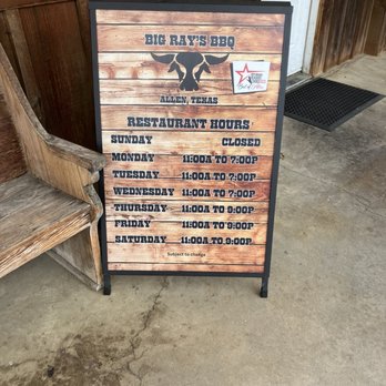 Big Ray's BBQ - Outside menu - Barbeque Near Me - Allen, Texas