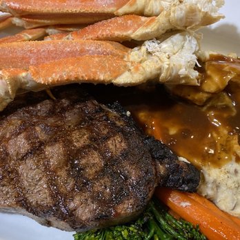 Sprigs Grille Restaurant - Dinner Surf and Turf Special - Ribeye and Snow Crab Legs - Seafood Near Me - Kapolei, Hawaii
