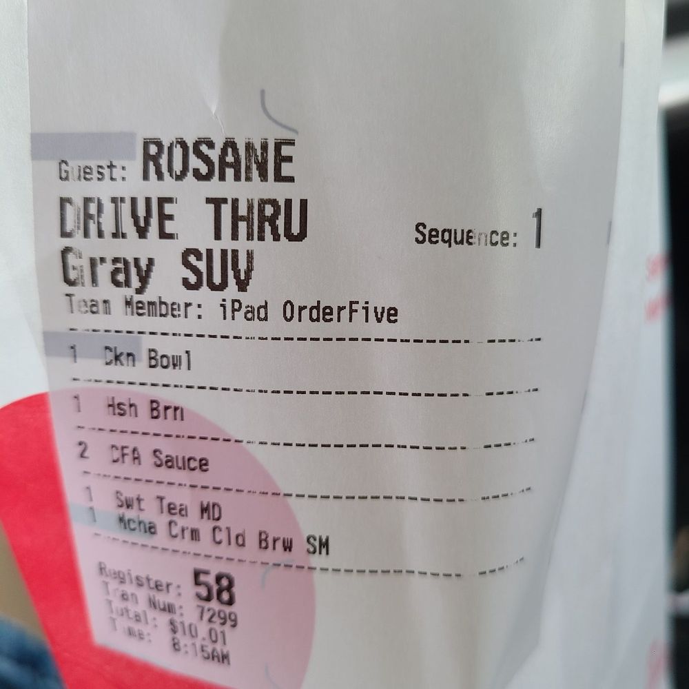 Bag receipts