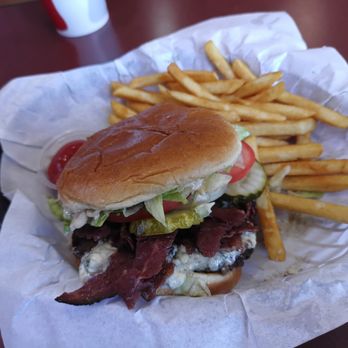 Jimmy'z Hamburger - Grand Mesa Burger with Blue Cheese - Burgers Near Me - Grand Junction, Colorado