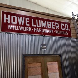 Howe Lumber - Original store sign hanging in the new store