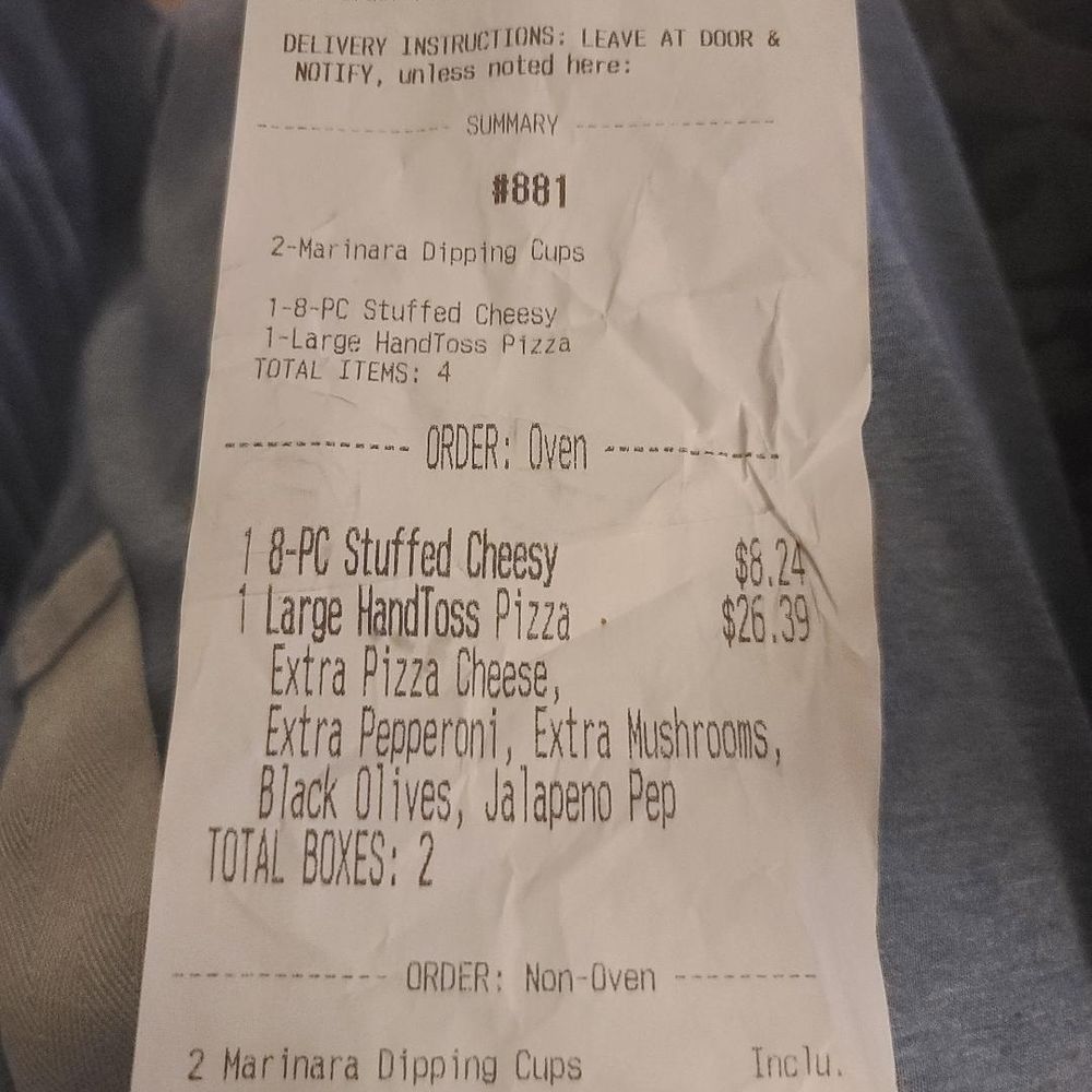 Domino's Pizza - Extra marinara that doesn't exist - Pizza Near Me - Etowah, North Carolina