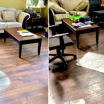Empire Today - The left is the new floor, the right is the old squeeky and cracking floor. - Flooring Near Me Empire Today - The left is the new floor, the right is the old squeeky and cracking floor. - Flooring Near Me