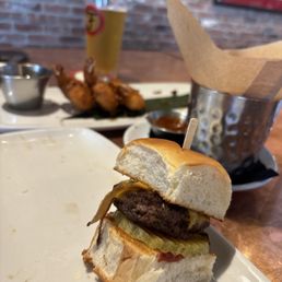 Cheeseburger mini Fries and coconut shrimp Cheeseburger mini Fries and coconut shrimp