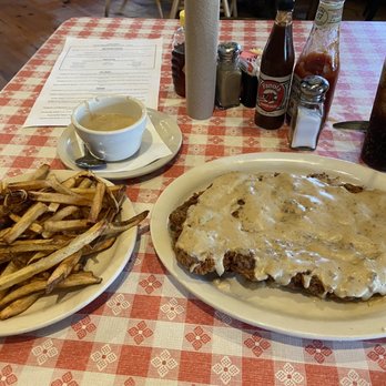 Doe's Eat Place - Huge ass chicken fried steak with homemade frys - Steakhouses Near Me - Baton Rouge, Louisiana