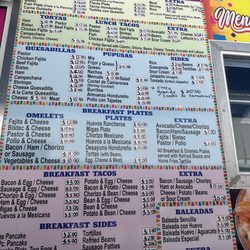 Dave’s Tacos - Menu taken 4/2023