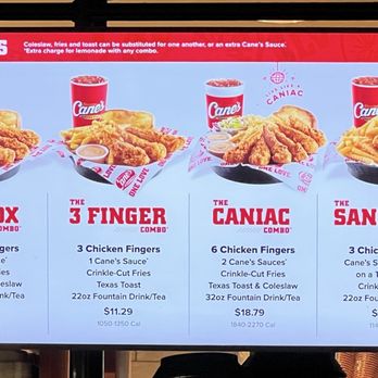 Raising Cane's Chicken Fingers - Menu as of 2025/06/15 - Chicken Shop Near Me - Burbank, California Raising Cane's Chicken Fingers - Menu as of 2025/06/15 - Chicken Shop Near Me - Burbank, California