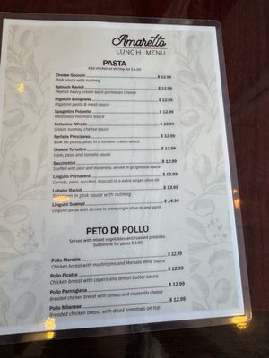 Menu photo 2 Amaretto Ristorante Tampa, FL Menu photo 2 Amaretto Ristorante Tampa, FL