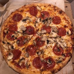 Pepperoni and mushroom pizza