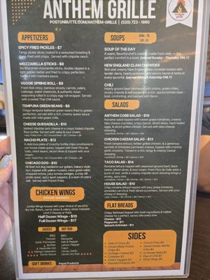 Menu photo 2 Anthem Grille Florence, AZ