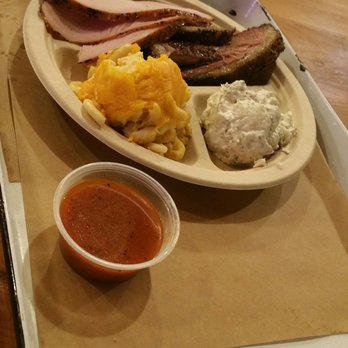 Stiles Switch BBQ & Brew - Brisket and turkey with mac and cheese and potato salad - Barbeque Near Me - Austin, Texas