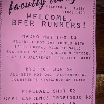 Faculty Lounge - Specials for CBR run on Aug. 17, 2017. - Bars Near Me - Charleston, South Carolina Faculty Lounge - Specials for CBR run on Aug. 17, 2017. - Bars Near Me - Charleston, South Carolina