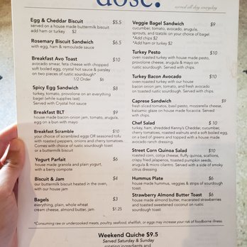 Dose - Food menu - Coffee & Tea Near Me - Nashville, Tennessee Dose - Food menu - Coffee & Tea Near Me - Nashville, Tennessee