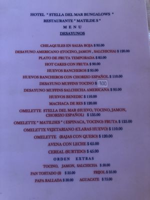 Menu photo 3 Matildes San Felípe, BCN