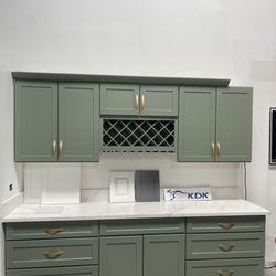 KDK Kitchen and Bath - We got Sage Green Shaker Cabinets for the best price in town! Bring your measurements and let us create a FREE 3D design for you!
